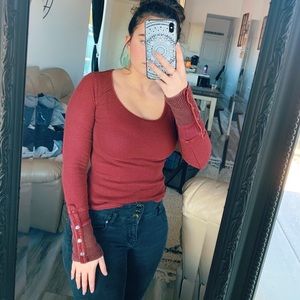 SOLD ON MERCARI maroon free people long sleeve top